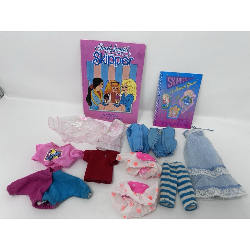 Vintage Barbie SKIPPER Doll Clothes Lot 1980s 1990s Mattel Storybooks